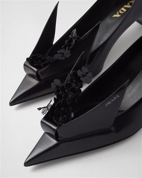 prada shoes with flowers|prada flower applicace leather.